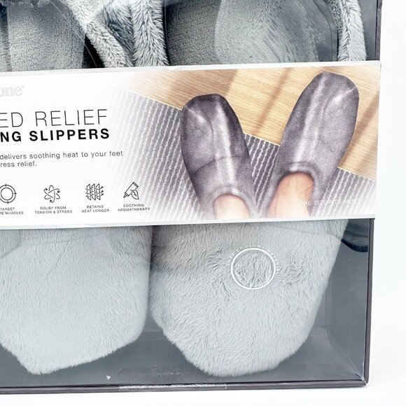Brookstone Heated Relief Warming Slipper Cedarwood Scented Aromatherapy NIB OSFM - Picture 4 of 6
